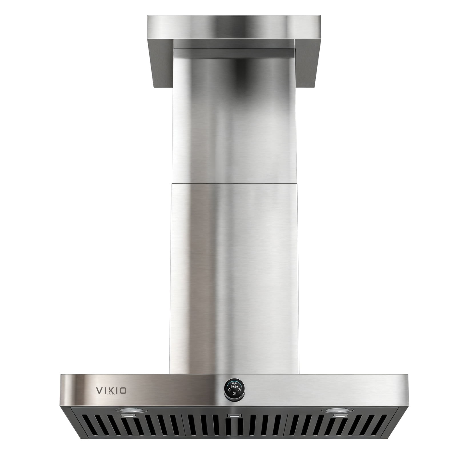 VIKIO 30 inch Wall Mount Range Hood in Stainless Steel, 800 CFM, Convertible Ductless, 3-Ways Venting, 2-Baffle Filters, Rotary Dial