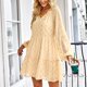 thumbnail image 1 of Vestido de gasa de lunares para mujer, vestido de lunares de manga larga ajustado con cintura informal a la moda para primavera y otoño, 1 of 7