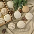 thumbnail image 6 of 12PCS 3.15" Boho Farmhouse Christmas Ball Ornaments, Burlap Jute Rope Hanging Balls, Neutral Rustic Xmas Tree Decorations, Vintage Holiday Ornaments for Wreath, Garland, Wedding, Home Decor, 6 of 6