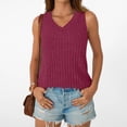 thumbnail image 3 of Short Sleeve Top for Women New Tank Tops for Women Casual V Neck Ribbed Knit Tank Tops Loose Sleeveless Basic T-Shirt Lightweight Summer Breathable Camisole ,XS, 3 of 4