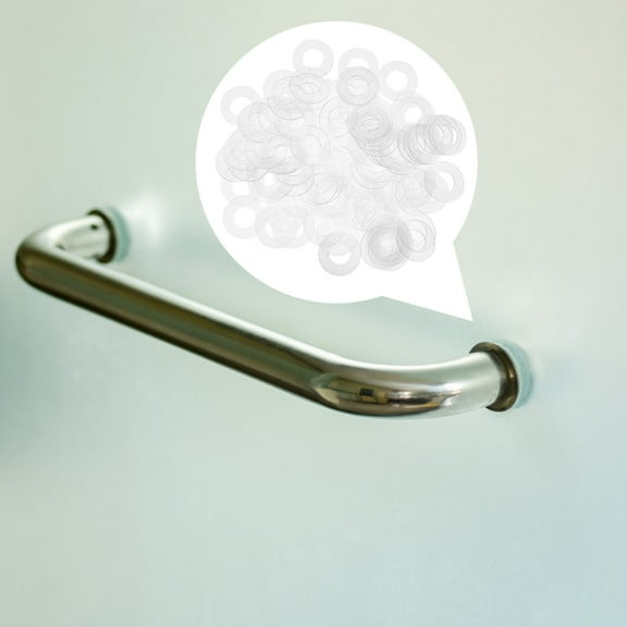 WHAMVOX 100pcs Clear Washer Gaskets Pvc Plastic Round Washers Screws Washer Spacers Replacement For Door Handles Bathroom Shower Towel Bars