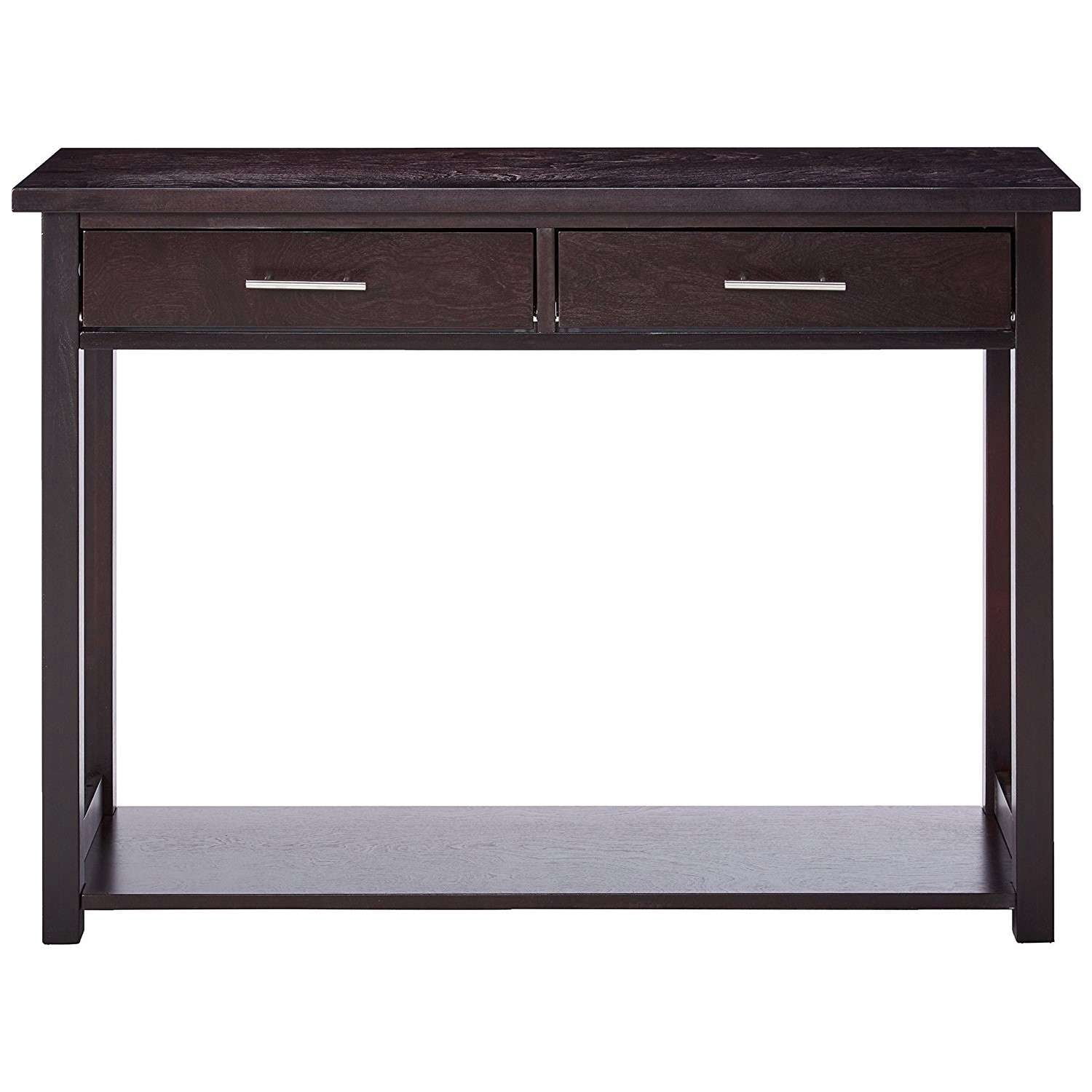 Kings Brand Furniture Traditional Wood Console Entryway Table with 2 Drawers & Lower Shelf, Espresso