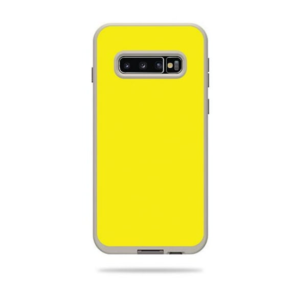 MightySkins LIFSAG10PL-Solid Yellow Skin Decal Wrap for LifeProof Fre Case Samsung Galaxy S10 Plus Sticker - Solid Yellow