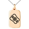 thumbnail image 1 of Stainless Steel Obata Samurai Crest Engraved Small Rectangle Dog Tag Charm Pendant Necklace, 1 of 1
