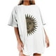 thumbnail image 1 of XZNGL Womens Fashion Casual Sun Moon Skull Print Round Neck Short Sleeve Top T-shirt, 1 of 9