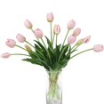 thumbnail image 1 of Flores artificiales LINSIE Tulipanes de látex, 15 unidades, rosa claro, 1 of 7