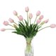 thumbnail image 1 of Flores artificiales LINSIE Tulipanes de látex, 15 unidades, rosa claro, 1 of 7