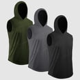 thumbnail image 1 of Paquete de 3 camisetas sin mangas para hombre con capucha, secado rápido, gimnasio, entrenamiento, f Abanopi Chaleco con capucha de los hombres, 1 of 7