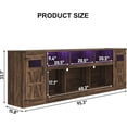 thumbnail image 2 of ChVans 95" Farmhouse TV Stand for 90/100"TV with LED Lights & Power Outlets, Large Entertainment Center w/2 Barn Doors Storage Cabinet & 6 Semi-Open Compartments for Living Room, Brown, 2 of 9