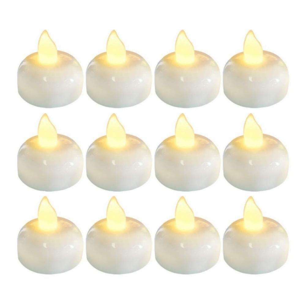 Wedding Centerpiece Party Battery Operated Floating LED Tea Lights Candles Flickering Yellow 24 Pack Novelty Candles Waterproof Flameless Floating Tealights Pool & SPA Alilyol