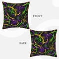 thumbnail image 3 of Kll Neon Mardi Gras Decorative Throw Pillow Covers Velvet Soft For Couch Sofa Bedroom Living Room Outdoor -16"X16", 3 of 8