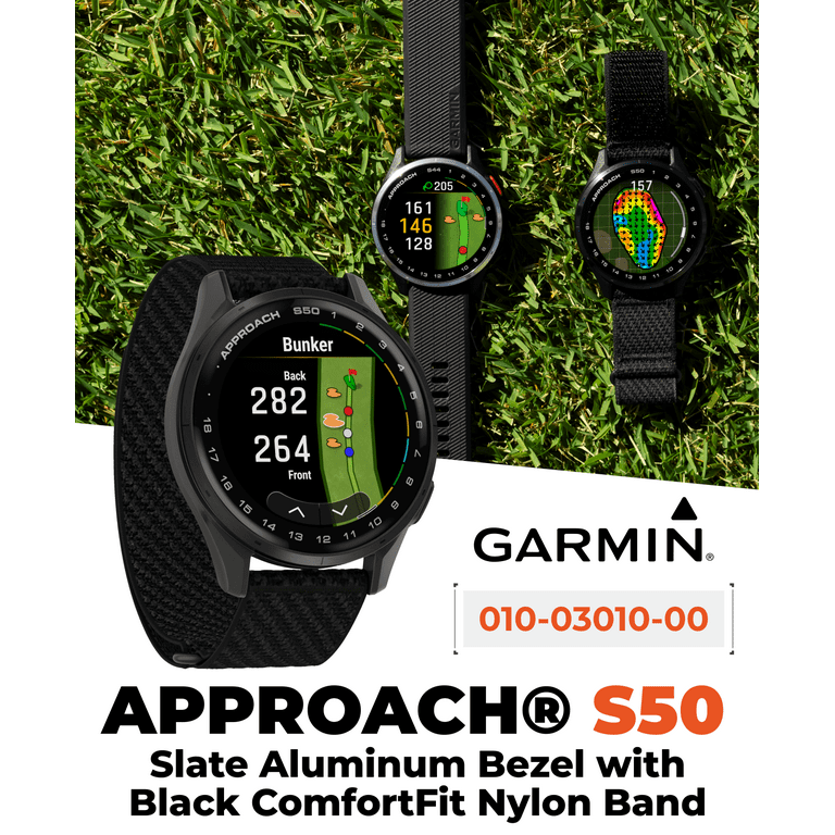 Garmin Approach S50 Golf GPS Smartwatch Slate Aluminum Bezel