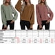 thumbnail image 2 of Mujeres Casual Camisa de manga larga O-cuello Batwing Waffle Knit Tops Sólido Suéter suelto de otoño Abanopi Rosa oscuro/Extragrande, 2 of 7