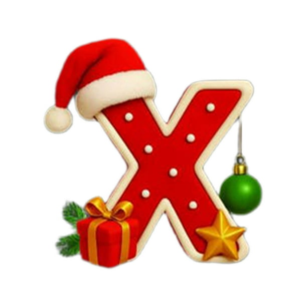 Árbol de Navidad acrílico 2D con 26 letras, colgante decorativo para fiestas navideñas familiares.