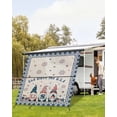 thumbnail image 4 of 4th of July RV Awning Sun Shade Screen 9'X7' US Flag Stars Stripes Mesh Sunscreen Gnome Buffalo Check Awning Shade Screen with Zipper UV Blocker Completed Kits Outdoor Canopy for RV Motorhome Camper, 4 of 7