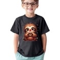 thumbnail image 2 of WEIYLL T Shirts For Girls 3D Cartoon Sloth Print Sports Casual Comfortable Short Sleeve Activewear Clothes for 5-6 Years, 2 of 4