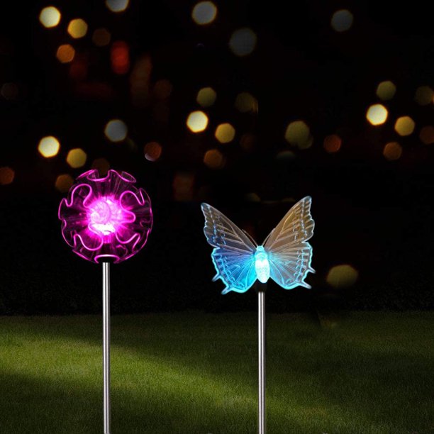 Outdoor Solar Garden Stake Light Color Changing Decorative LED Stake