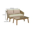 thumbnail image 2 of Benjara 2 Piece Outdoor Loveseat and Table with Resin Wicker Wrapping, Brown, 2 of 5