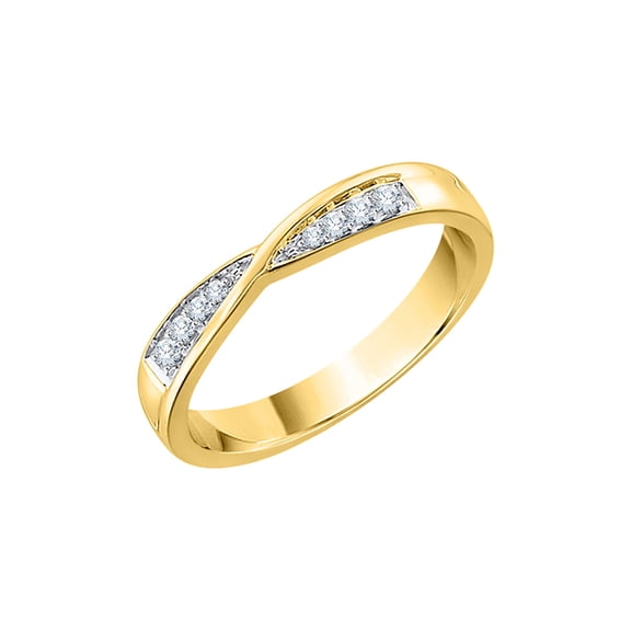 Diamond Wedding Band in 10K Yellow Gold (1/20 cttw) (I-Color, SI3-I1 Clarity)