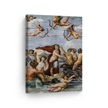 Smile Art Design The Triumph of Galatea Raphael Art Canvas Print Famous Fine Art Fresco Painting Reproduction Canvas Wall Art Renaissance Art Home Decor - Made in the USA 40x30