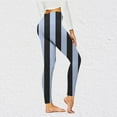 thumbnail image 2 of Deals Fall ClothesWomen's High Waisted Workout Leggings Striped Stretch Running Leggings Jogging Yoga Pants (XL, B Blue), 2 of 6