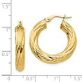 thumbnail image 4 of 14K Yellow Gold Earring Hoop Women'S Tread 28 mm Textured Tube Earrings, 4 of 4
