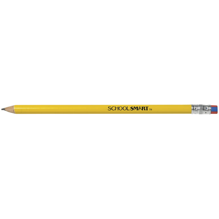 School Smart Non-Toxic Primary Grade Pencil with Eraser, 11/32 in Thick Tip, Yellow, Pack of 12