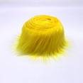 thumbnail image 2 of Shaggy Mohair Faux Fur Fabric Strips Ribbon, Pre Cut Roll, 4" Wide by 60" Long - Yellow, 2 of 4