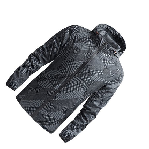 Chaqueta ligera Qarigey a prueba de viento con capucha gris oscuro L
