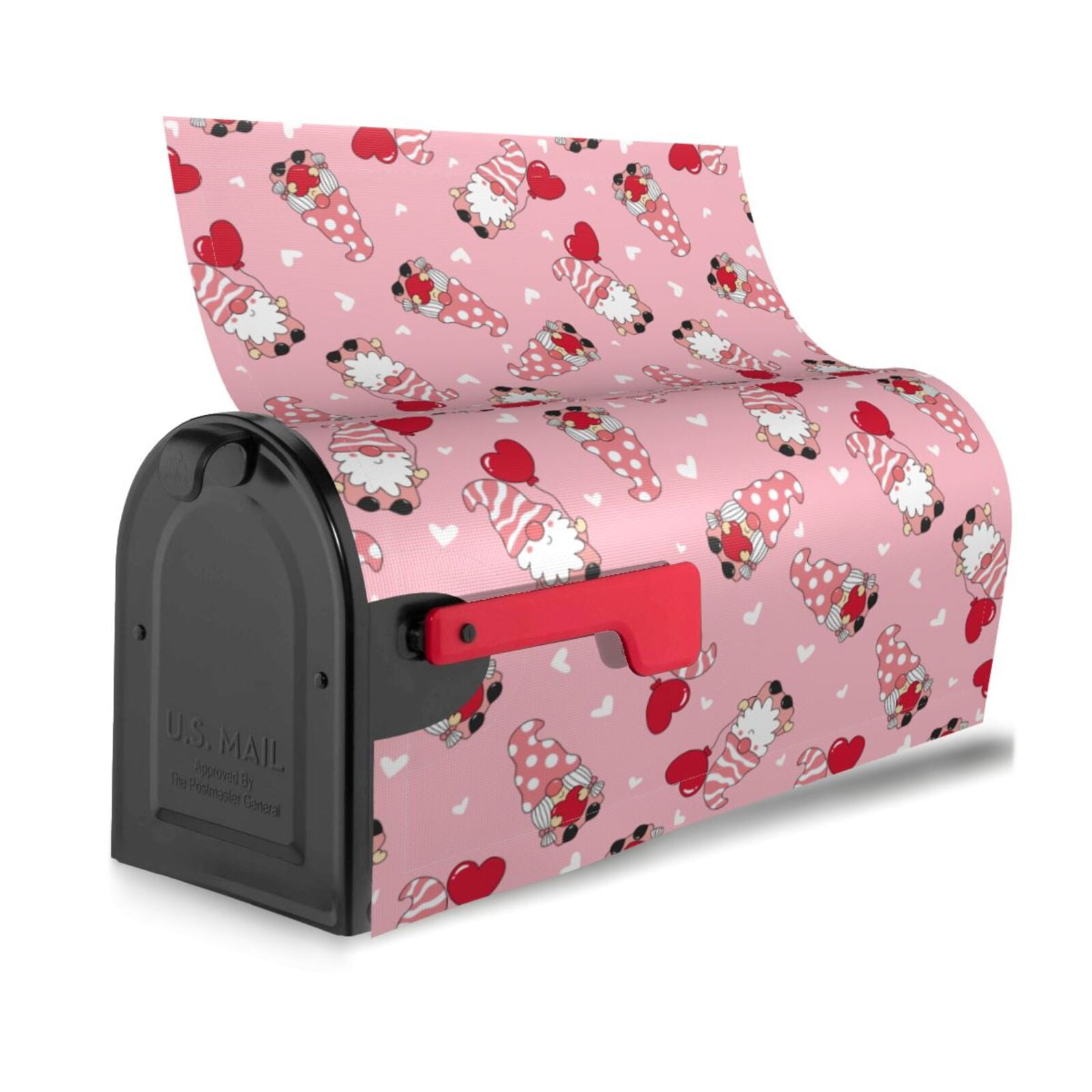 Logiee Gnome With Heart Print Post Letter Box Wrap Decor, Mailbox Cover Suitable for Standard Mailbox and Large Size Mailbox,Outdoor Yard Decoration-21x18 in
