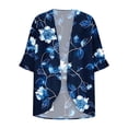 thumbnail image 4 of CKpwisy Women's Floral Print Puff Sleeve Kimono Loose Graphic Cover Ups 2025 Trendy Lightweight Resort Wear for VacationCasual Cardigan Top, 4 of 5