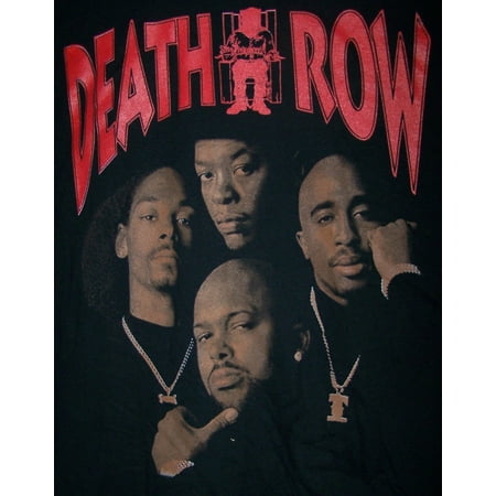 Death Row Snoop Dog 2Pac Dr Dre Suge Knight US Screen Printed Cotton T-Shirts - Medium  