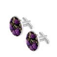 thumbnail image 2 of Grape Men's Stainless Steel Cufflink Set for Suits and Ties, Shirt Clip Included - Elegant Silver Jewelry for Formal Events, 2 of 6