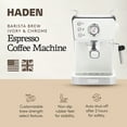 thumbnail image 2 of Haden Barista Brew Espresso Coffee Machine w/Froth Function, Ivory & Copper, 2 of 10