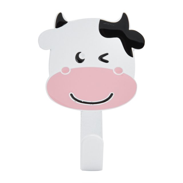 Gancho de acero inoxidable para colgar en la pared, autoadhesivo, sin perforaciones, para el hogar, el baño y la sala de estar (vaca)
