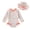 Orange, variant on Happy Town Toddler Baby Girls Clothes 0-24M Summer Long Sleeve Zipper One-Piece Swimsuit + Hat Bathing Suit