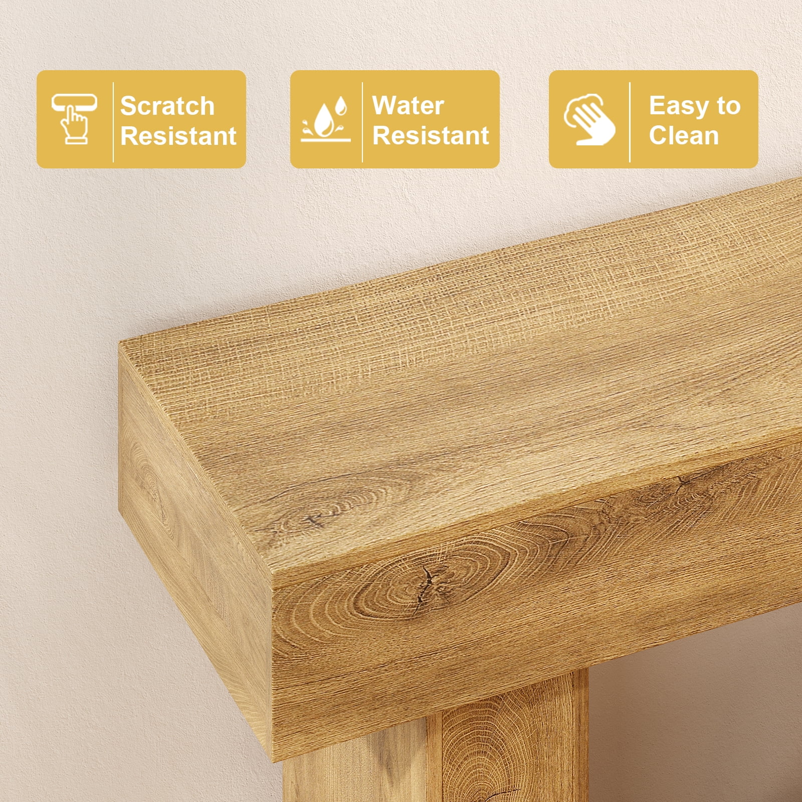 Tarnorci Wooden Console Table,  Behind the Couch, Farmhouse Entryway Table for Hallway, Living Room, Brown