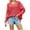 Red, variant on QUYUON Women's Novelty Sweatshirts Winter Trendy Sweatshirts Women Polyester Long Sleeve V-Neck Solid Blouse Tops Style S-94 Breathable Ladies Oversized Sweatshirts Fitted Shirts Gray S