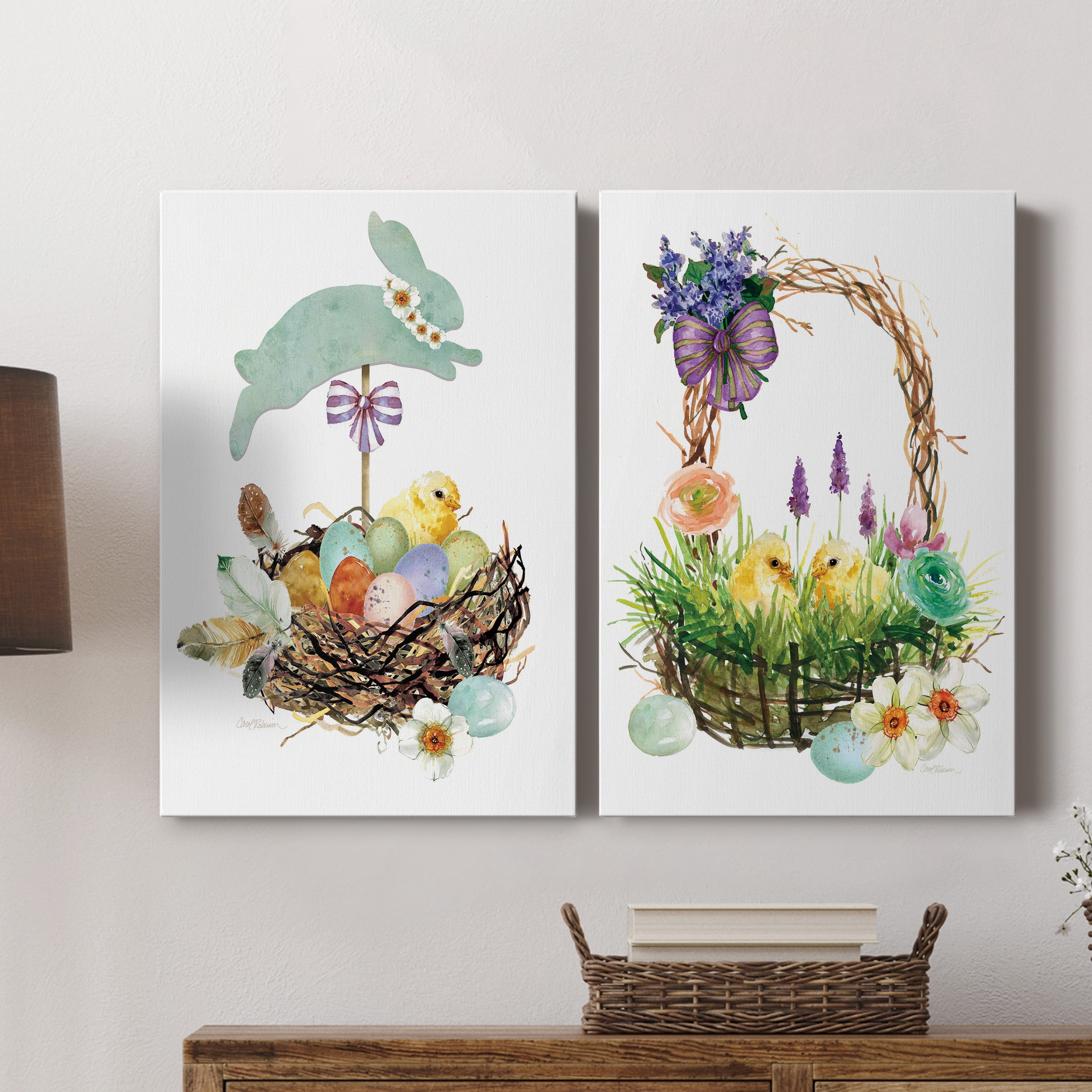 Bunny Hop Premium Gallery Wrapped Canvas - Ready to Hang - Set of 2 - 40 x 60 Each