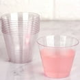 thumbnail image 3 of Balsa Circle Blush Glittered Clear 12 Pieces 9 oz Disposable Plastic Wine Glasses Tableware, 3 of 5