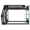 thumbnail image 4 of Harper & Bright Designs Full Size Gaming Bunk Bed with Desk and LED, Wood Gaming Loft Bed Frame with Storage Shelves and USB Charging Ports, Blue, 4 of 20