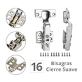 thumbnail image 3 of Kit Bisagra Bloosom  Bidimensional Recta Cierre Suave Níquel 16 Piezas, 3 of 4