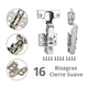 thumbnail image 3 of Kit Bisagra Bloosom  Bidimensional Recta Cierre Suave Níquel 16 Piezas, 3 of 4