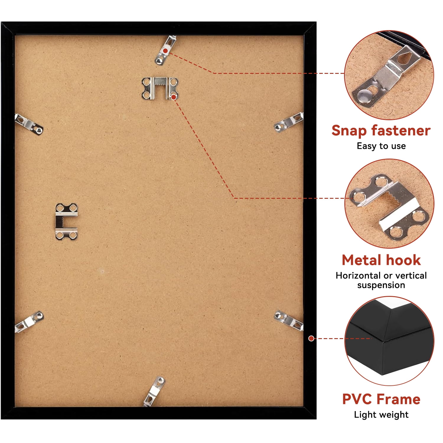6 Pack 11x14 Black Picture Frames - 8x10 with Mat, Gallery Wall Frame Set for Home & Wall Decor