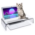 thumbnail image 1 of VTZEOTQ Acrylic Monitor Stand Riser Anti-Cat Laptop Cover Protector, Crystal Clear Laptop Stand, 16 inch Computer Monitor Riser f, 1 of 8