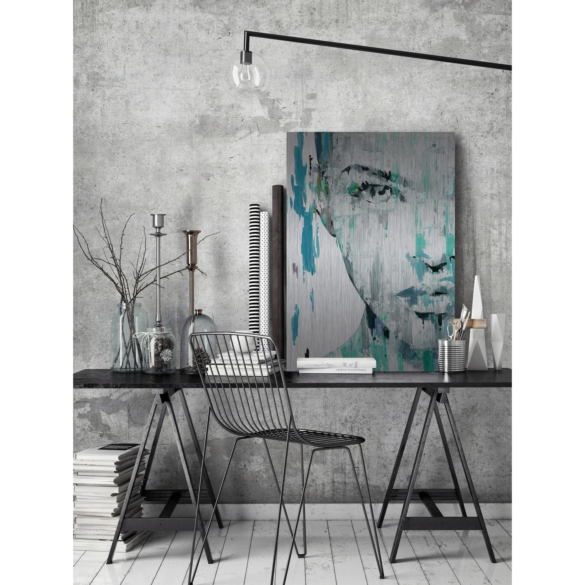 Parvez Taj Half Face Portrait Aluminum Wall Art