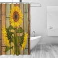 thumbnail image 5 of Coolnut Sunflowers On Varicolored Wooden Board Bath Shower Curtain Liners 72x72in 100% Polyester Waterproof Bath Curtain with Hooks, 5 of 6