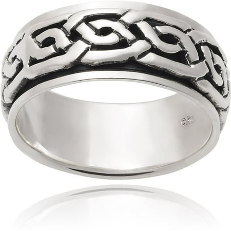 Daxx Men's Sterling Silver Celtic Spinner Fashion Ring