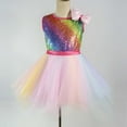 thumbnail image 3 of RMGVDSD Girls Colorful Cute Sleeveless Sequin Dress With Round Neck Flowy Tutu Skirt For Stage Performances Dancing Party Gown Everyday Sundress, 3 of 3