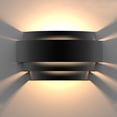 thumbnail image 1 of Lámpara de pared LED para interiores, moderna, color negro, para decoración de sala de estar, dormitorio, pasillo, blanco cálido (bombilla incluida) [Clase energética A++], 1 of 5